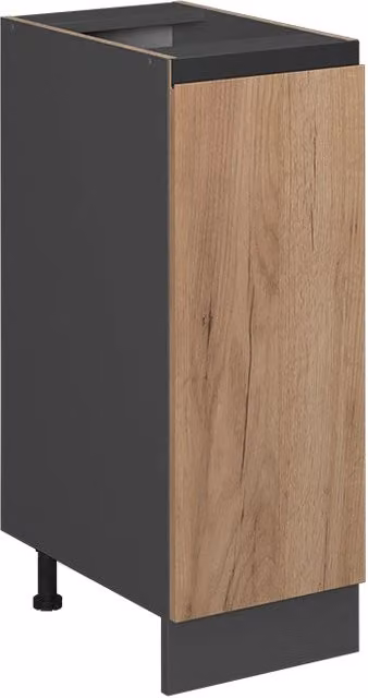 Armadio dispensa da cucina Vicco R-Line in rovere e antracite con ante a battente e portabottiglie, L: 30 cm, H: 81,6 cm, P: 46 cm