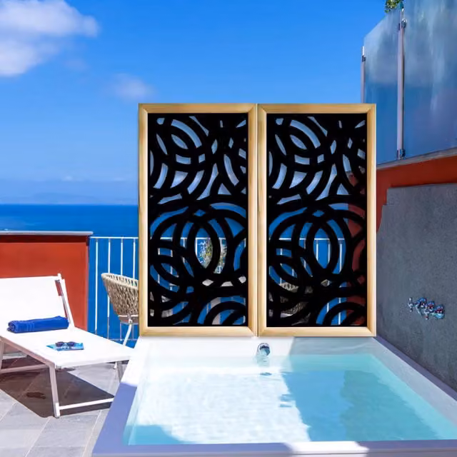 Cerchi Large Signorbit Moduli Decorativi in Legno e PVC, Colore: Nero, L 73 cm x H 148 cm