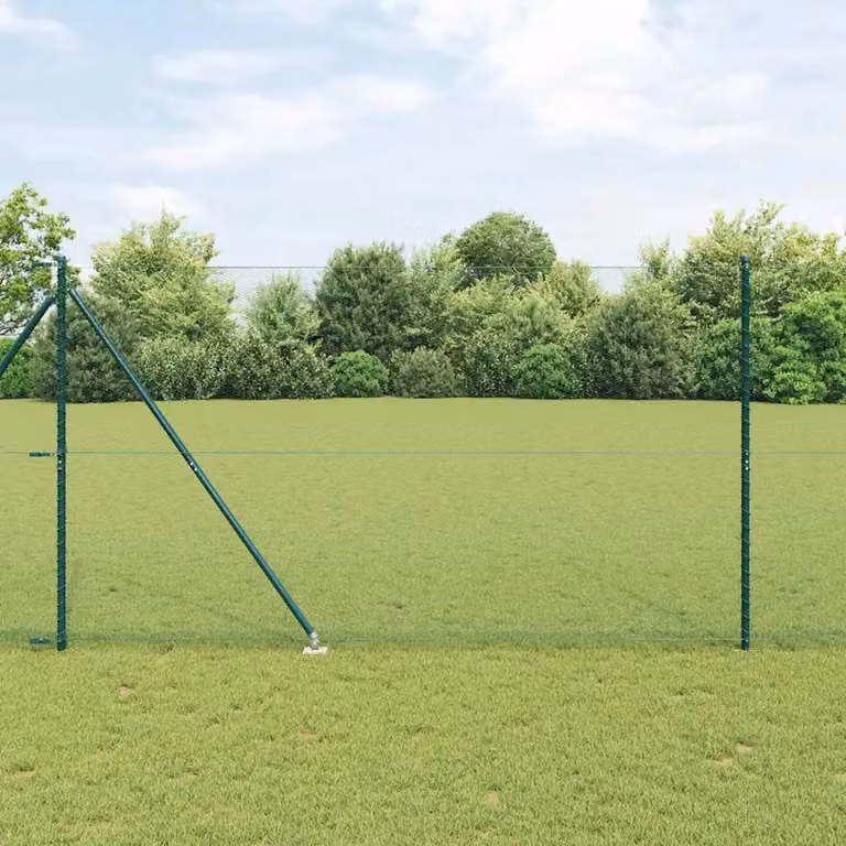 Recinzione esagonale con pali vidaXL in acciaio rivestito in PVC Verde L: 50 m, H: 1,6 m