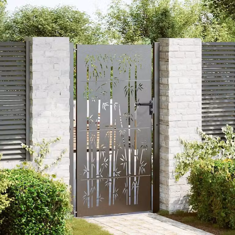 Cancello singolo da giardino vidaXL in acciaio nero L: 110 cm, H: 205 cm