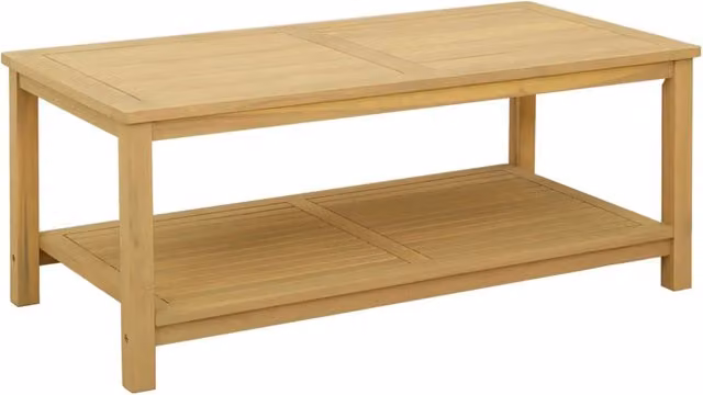 Tavolino rettangolare in legno di acacia color marrone con finitura oliata L/P/H: 110 x 55 x 45 cm