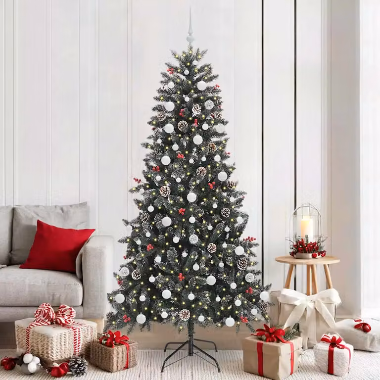 Albero di Natale artificiale vidaXL verde con 300 LED luce bianca calda, Altezza: 210 cm