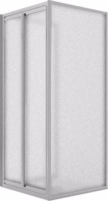 Box Doccia Angolare IDRALITE Modello West con Cristallo Stampato Trasparente, 2 Ante Battenti e 2 Pannelli Fissi, L/P/H: 90 x 75 x 198 cm