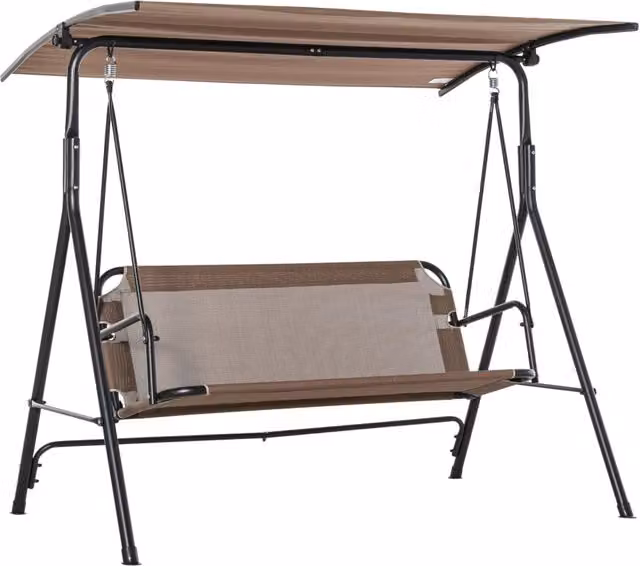 Dondolo da giardino a 2 posti Minimal con parasole marrone L: 172 cm, P: 110 cm, H: 155 cm