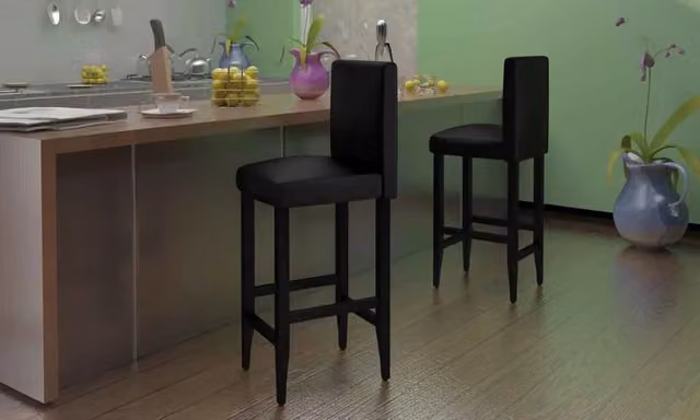 Set di 4 sgabelli da bar moderni vidaXL in similpelle nera