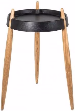 Tavolino Zafferano Liolà Nero in Frassino Naturale, H 67 cm, L 40 cm, P 40 cm