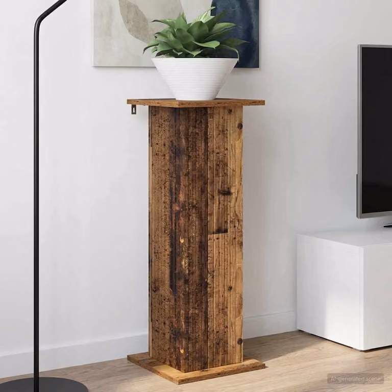 vidaXL Supporto per piante in legno marrone con finitura opaca L: 30,5 cm, P: 30,0 cm, H: 80,5 cm