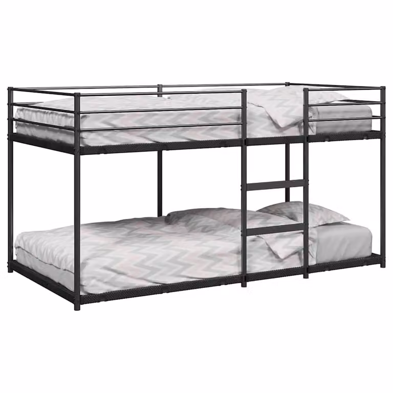 Letto a castello moderno vidaXL in metallo nero per bambini L/P/H: 190 x 90 x 175 cm