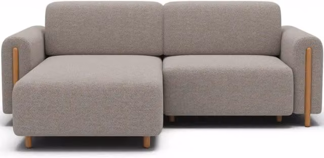 Divano ad angolo convertibile MEUBLORAMA ARVESSA beige in tessuto con contenitore e funzione letto, L/P/H: 244 x 154 x 95 cm
