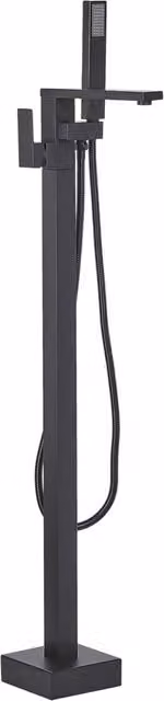 Miscelatore per vasca freestanding e kit doccia Beliani in ottone nero opaco con leva singola e beccuccio orientabile