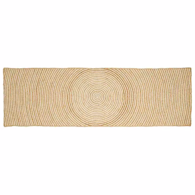 Tappeto da area vidaXL in juta bianco e beige, moderno e lavabile, L 80 cm x P 200 cm