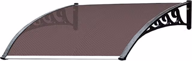 Pensilina Tettoia per Garage Sangiorgio in Policarbonato Alveolare, Design Moderno a Parete, Colore Grigio o Nero, L/P/H: 150 x 120 cm