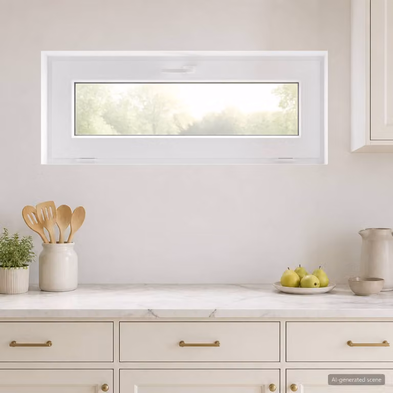 Finestra per seminterrato monoblocco vidaXL in plastica bianca e trasparente L: 120 cm, H: 45 cm