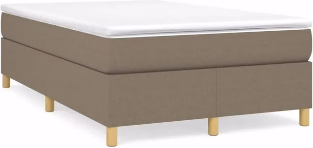 Struttura Letto a Rete a Molle e Giroletto Design In in Tessuto Beige L: 120 cm, P: 200 cm