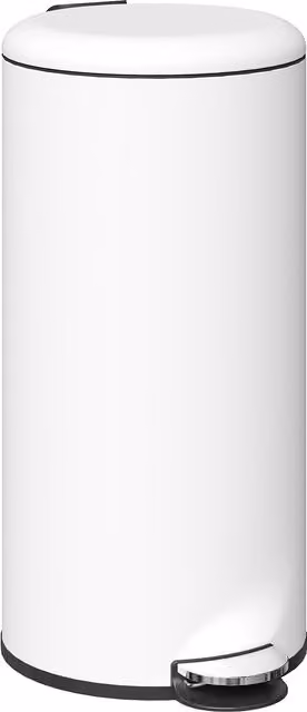 Bidone Immondizia a Pedale HOMCOM da 30L con Coperchio Soft Close, Cestino Rifiuti in Metallo e PP, Bianco Crema, L: 36 cm, P: 30 cm, H: 63.5 cm