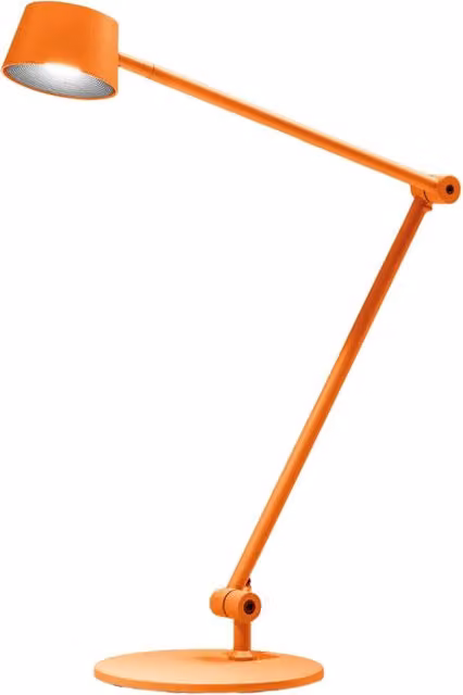 Lampada da Tavolo Efira L Gea Luce, LED 6,2W 3000K Dimmerabile e Orientabile, Struttura in Alluminio Arancio con Diffusore in Metacrilato