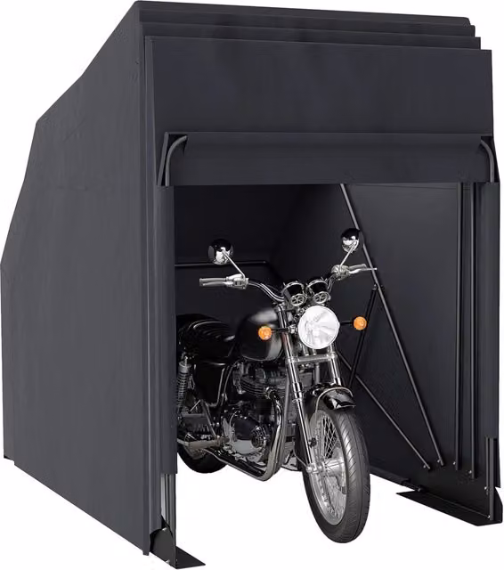 Tenda garage per moto Zephmum Nero L: 345 cm, P: 135 cm, H: 191 cm