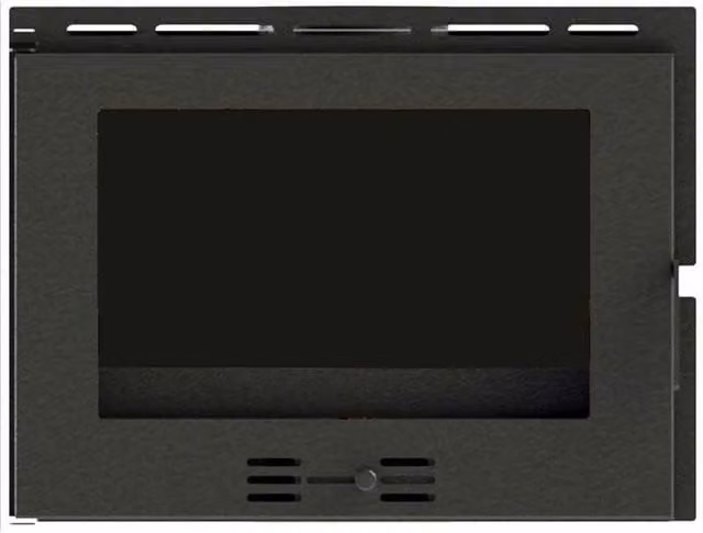 Caminetto Inserto a Legna F.lli Lerda L-80 in Acciaio Refrattario 16 Kw Beige e Nero