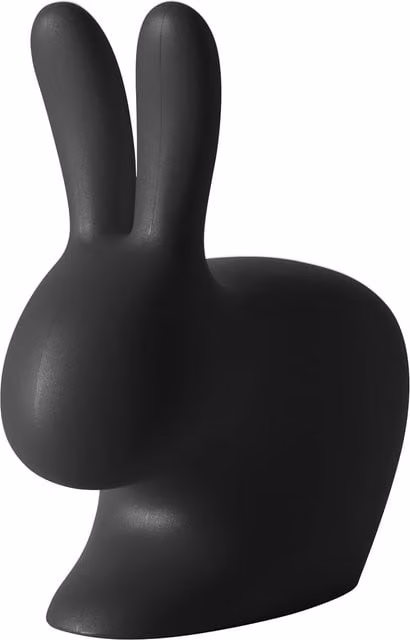 Sedia in polietilene Qeeboo Rabbit colore nero opaco