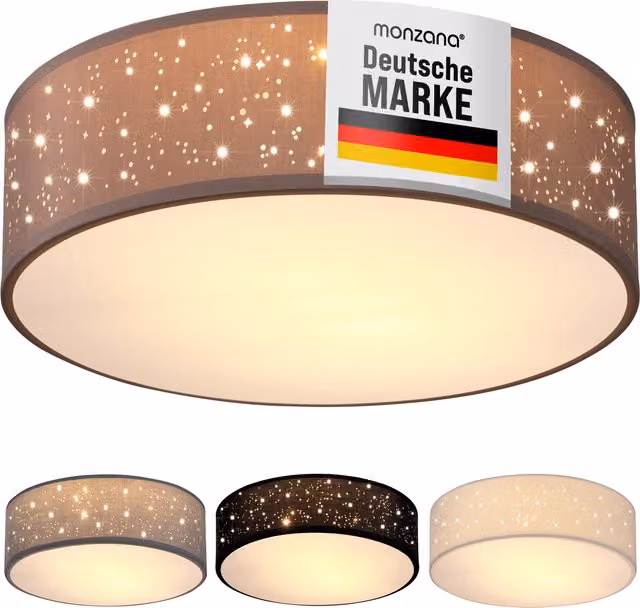 Lampadario da soffitto moderno MONZANA in tessuto beige Ø 30 cm