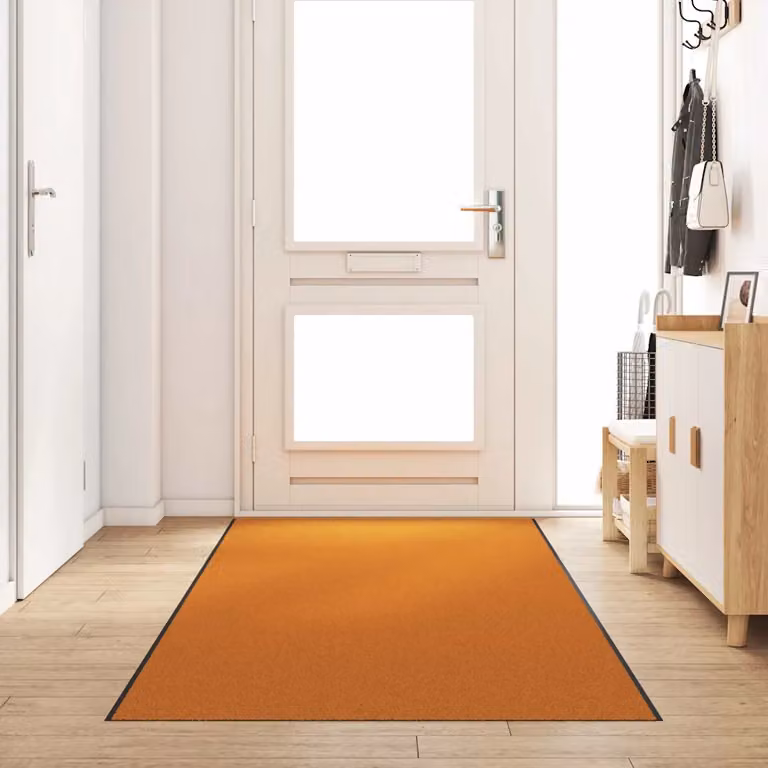 Tappetino moderno vidaXL arancione e nero in poliammide e PVC, L: 350 cm, P: 120 cm