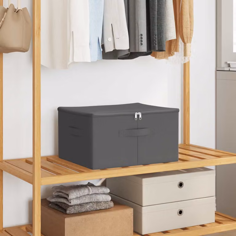 Set di 24 scatole di stoccaggio ripiegabili vidaXL in tessuto non tessuto, colore grigio antracite, L 50 x P 30 x H 25 cm