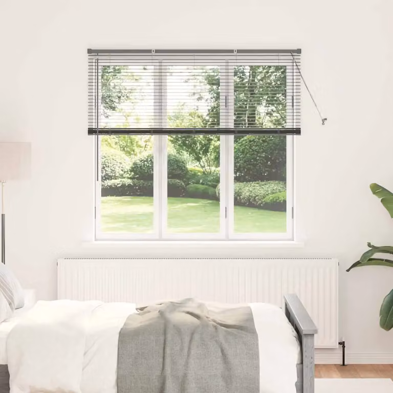 vidaXL Tenda Veneziana in Alluminio Grigia, Semi-trasparente, L: 130 cm, H: 140 cm