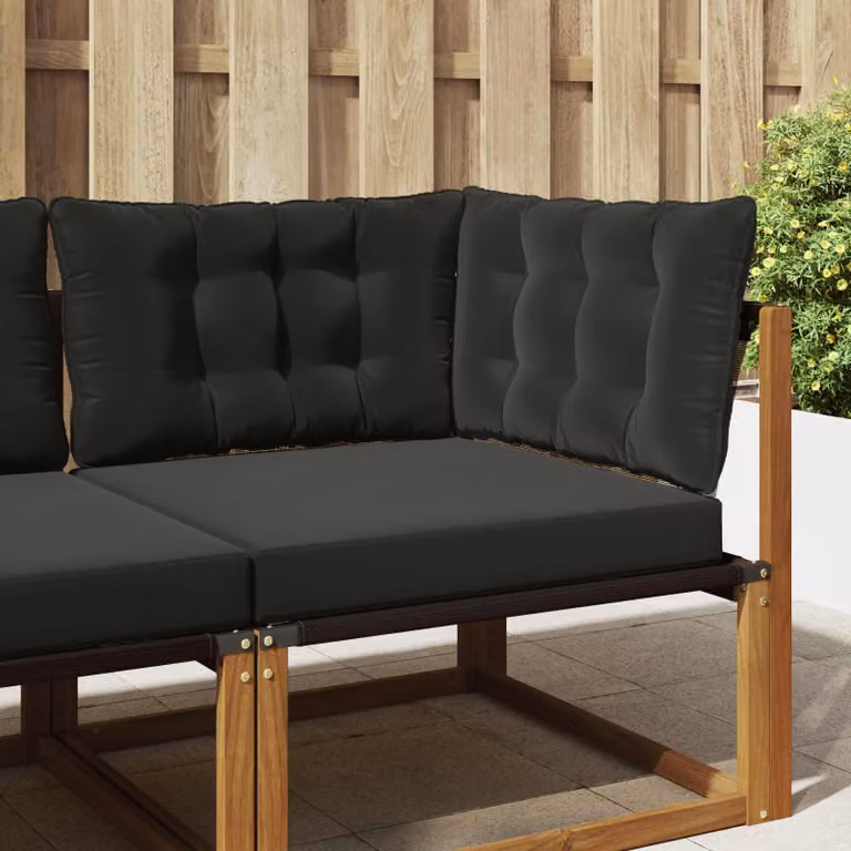 vidaXL Cuscino quadrato per divano da esterno in poliestere, Nero, 68,5 x 68,5 cm