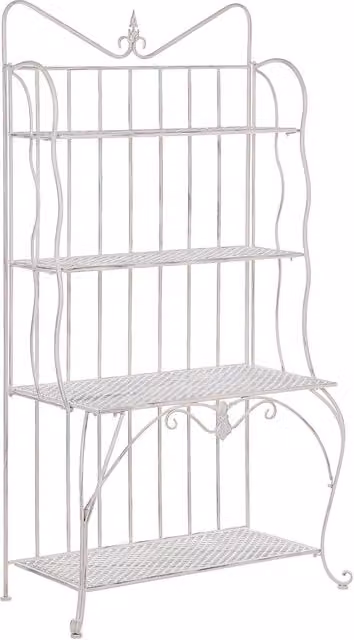 Scaffale per piante BELIANI in metallo beige opaco con 4 ripiani in stile retrò per giardino o interno, L/P/H: 120 x 50 x 170 cm