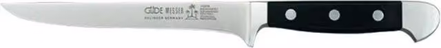 Coltello per disossare Güde Alpha 1703-16 in acciaio al cromo-molibdeno-vanadio con manico in POM nero, 16 cm