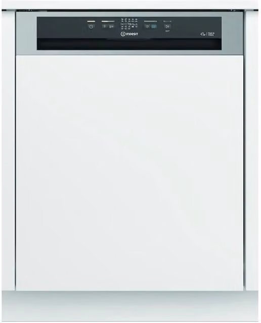 Lavastoviglie a scomparsa parziale Indesit I3B L634 X, 14 coperti, Classe Energetica D, Argento