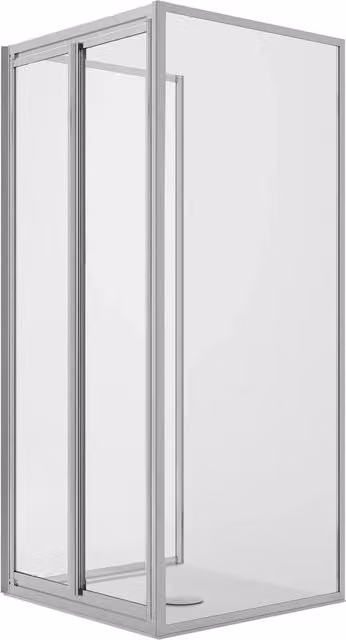 Box Doccia IDRALITE Modello West a 3 Lati con 2 Ante Battenti e 2 Fissi, Cristallo Trasparente, L: 100 cm, P: 80 cm, H: 198 cm