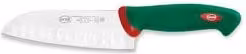Coltello Santoku Sanelli Olivato in Acciaio Inox Verde e Cromo, Lama 16 cm