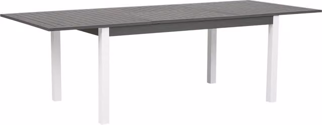 Tavolo da pranzo da giardino Beliani in alluminio grigio con piano allungabile rettangolare L/P/H: 75 x 168/248 x 100 cm