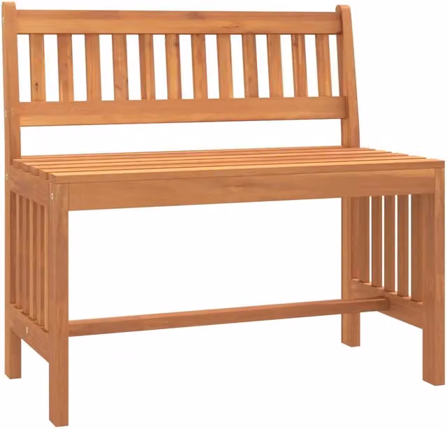 Panchina da giardino in legno di eucalipto marrone per patio e terrazzo L: 80 cm, P: 45 cm, H: 77 cm
