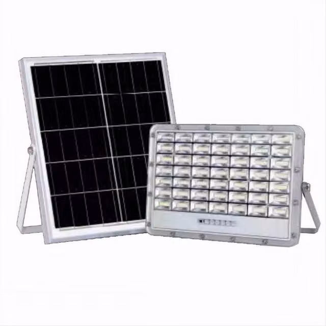 Faro LED con Pannello Solare Trade Shop TK08-200W, Luce Fredda, con Telecomando e Indicatore di Carica, Colore Bianco