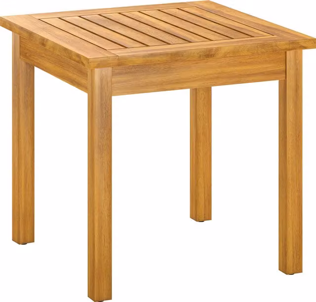 Tavolino da giardino quadrato Outsunny in legno di acacia marrone con piano a doghe L/P: 48 x 48 cm