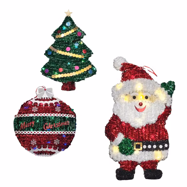 DICTROLUX Decorazione Natalizia Luminosa Multicolore con 20 LED, Altezza: 60 cm