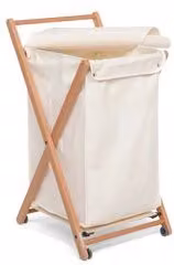 Porta biancheria richiudibile in legno ANGEL Foppapedretti colore noce e bianco 44 Lt