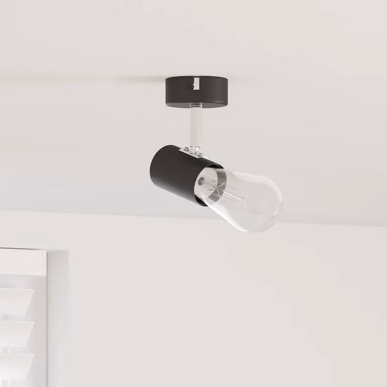 Faretto da soffitto regolabile vidaXL in metallo nero L: 6,5 cm, P: 6,0 cm, H: 11,5 cm