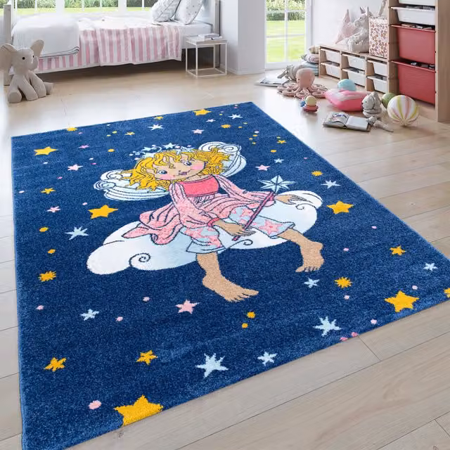 Tappeto per bambini Prinzessin lillifee blu L: 150 cm, P: 80 cm