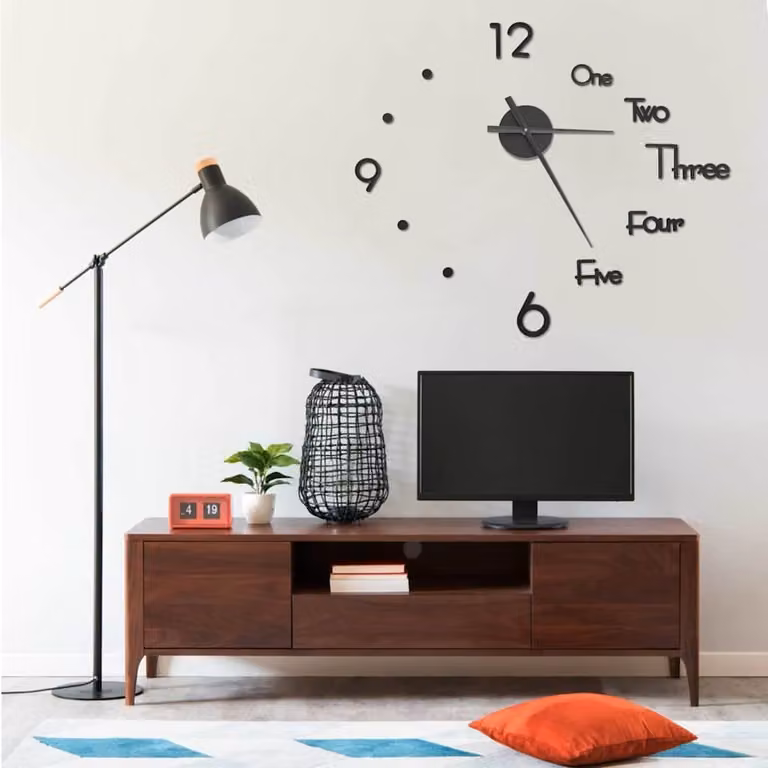vidaXL Orologio da Parete Analogico Moderno Nero con Design 3D, Diametro: 100 cm
