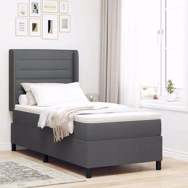 Letto ibrido con molle e schiuma vidaXL Grigio, L/P: 90 x 200 cm