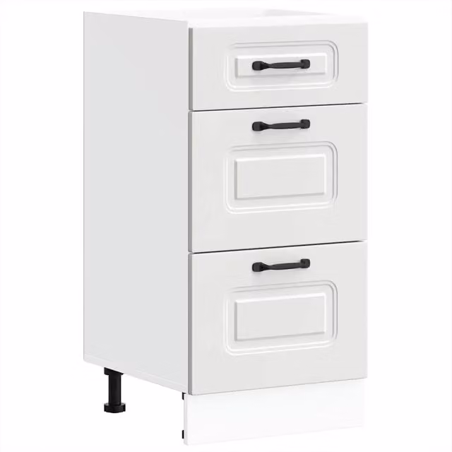 Mobile da cucina HELLOSHOP26 in legno composito bianco con ante e cassetti, L 40 cm x P 46 cm x H 81,5 cm