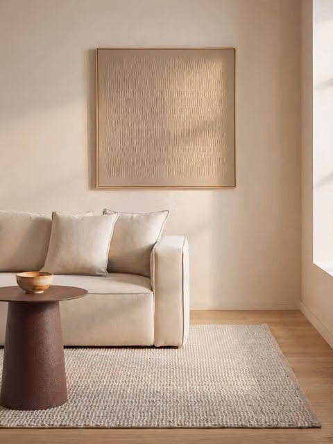 Tappeto Dina Kenay Home in cotone e lana color beige L: 300 cm, P: 200 cm