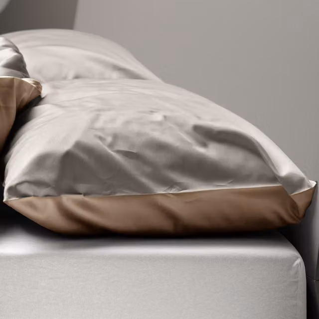 Federa copricuscino doubleface DaunenStep Oasi Kiss in cotone Mako Satin colore grigio