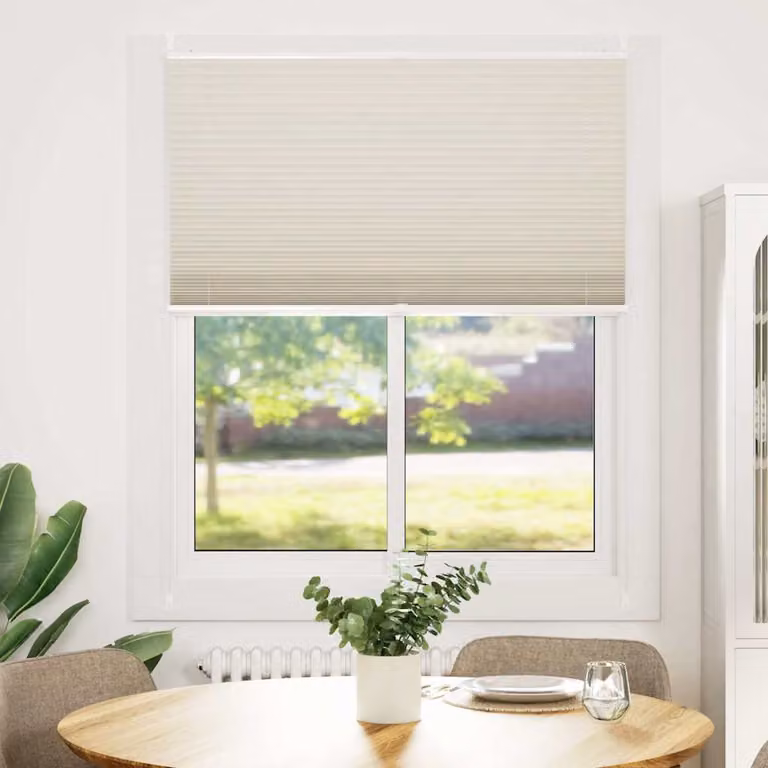 Tenda plissè semi-trasparente vidaXL in tessuto beige L: 110 cm, H: 125 cm