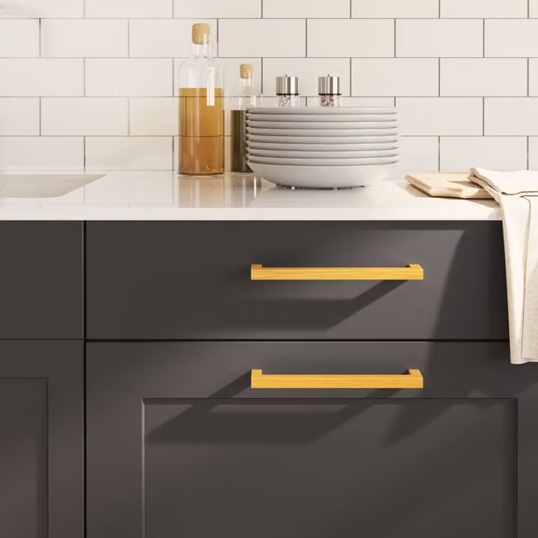 Set di 20 maniglie per mobili a barra vidaXL in acciaio inox color oro, lunghezza 192 mm