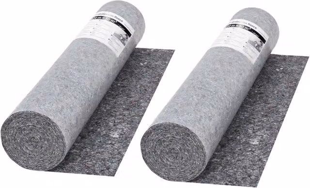 Set di 2 teli protettivi antiscivolo e assorbenti per pittori in plastica grigia, lunghezza 50 m, 280g/m2