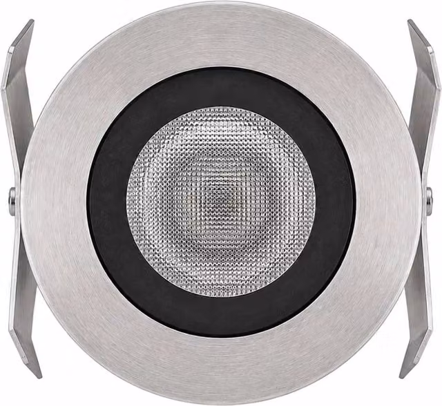 Luce LED da incasso a pavimento per esterni e interni, forma tonda in acciaio inossidabile argento, luce bianco freddo 6000K, protezione IP68